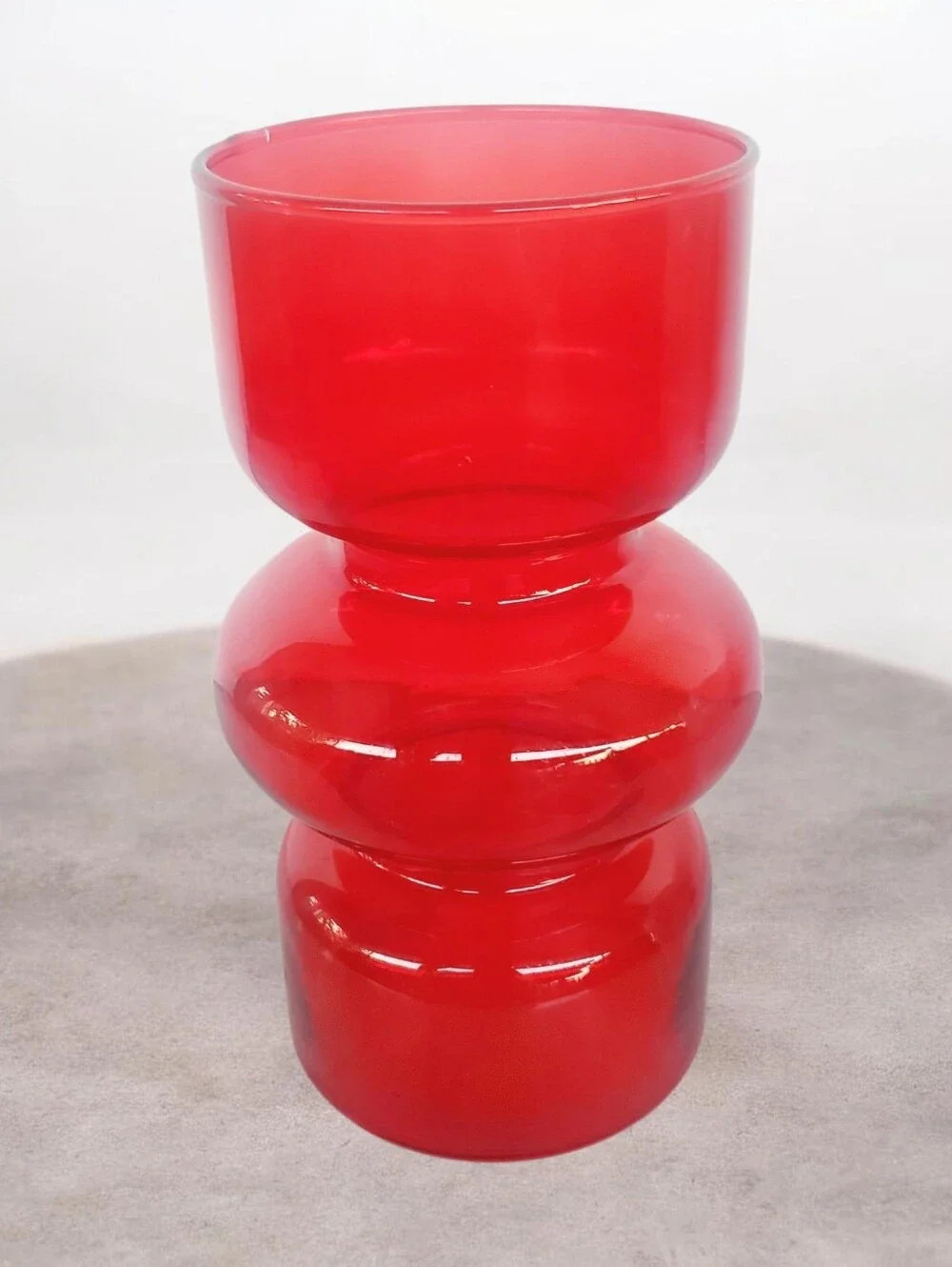 Vintage Red Glass Bud Vase Retro Mid Century Modern Decorative Vase